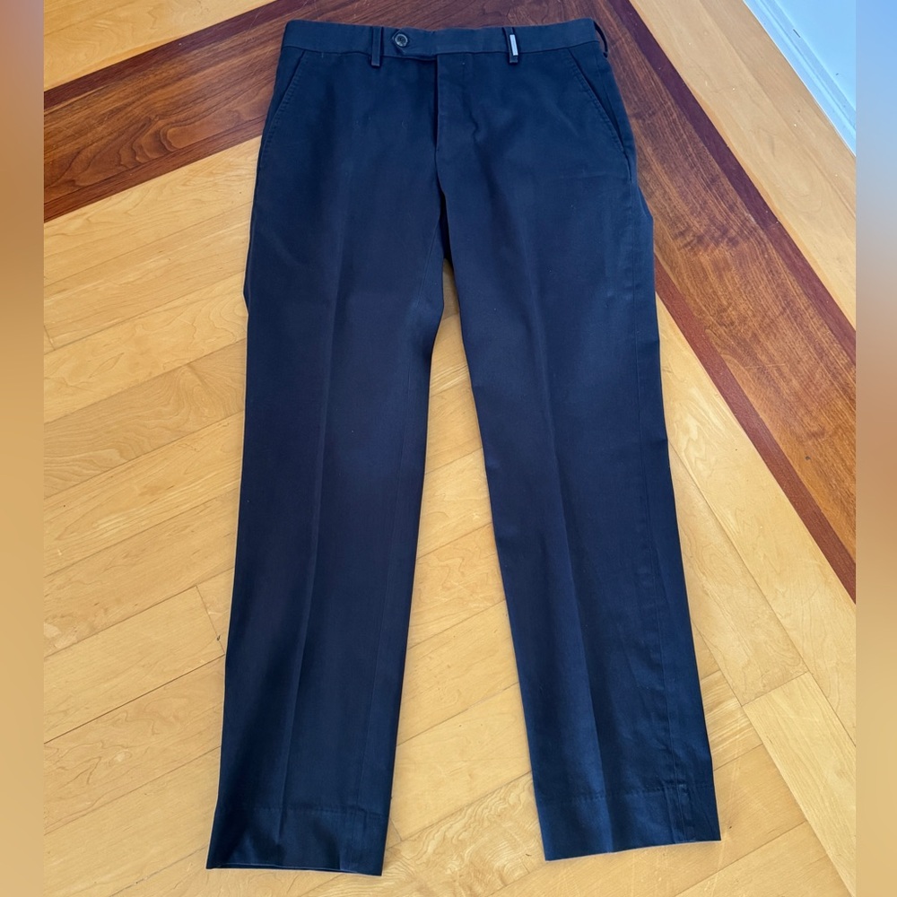 Salvatore Ferragamo Classic Navy Heavy Weight Khaki Style Pants